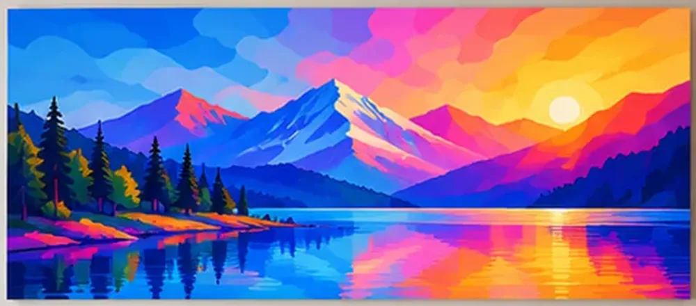 Lac et montagnes