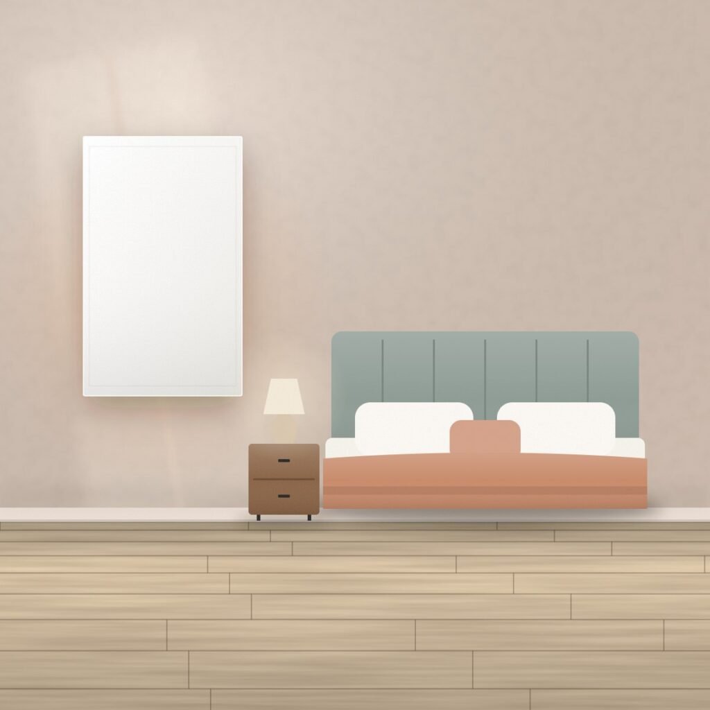 Panneau infrarouge blanc dans une chambre