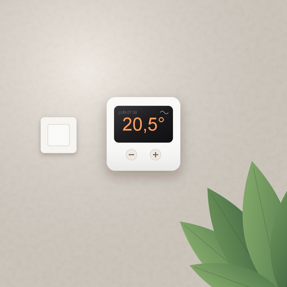 Thermostat Wi-Fi programmable fixé au mur